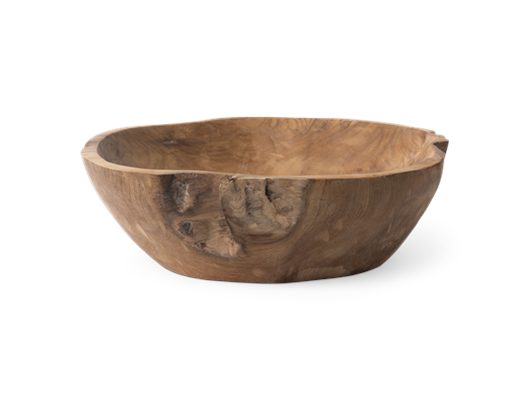 Stanton teak round bowl, Medium, above