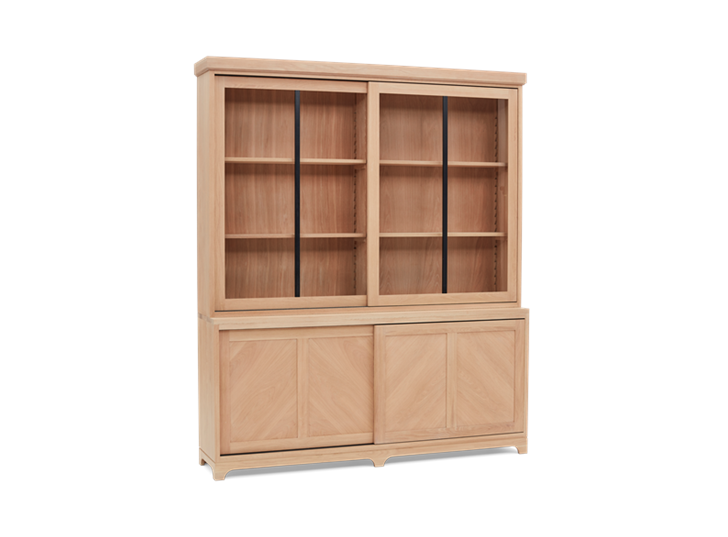 Holborn 6ft Glazed Dresser Natral Oak 005