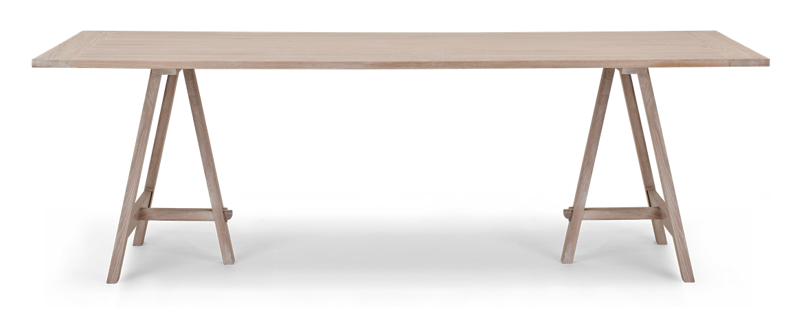 Hebden 230 Trestle Table_Chalked Oak Top_Chalked Oak Legs