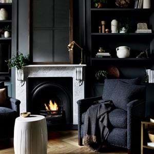 Caspar & Beswick with throw fire lit