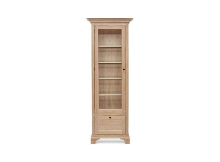 Henley Narrow Glazed Oak Cabinet Left Front