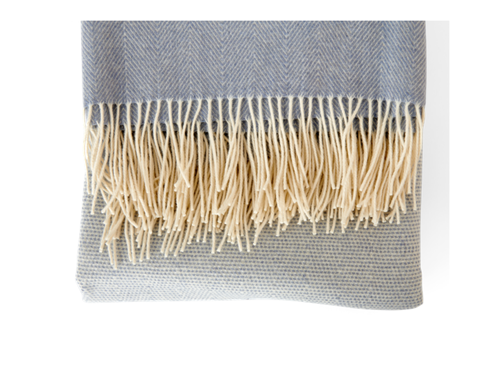 Helmshore throw, flax blue, detail