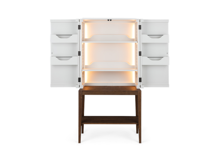 Ardingly, front, doors open, lights on, shelf_ copy