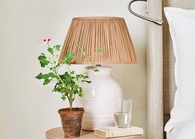 Corinium Table Lamp with Henry Gathered Lampshade