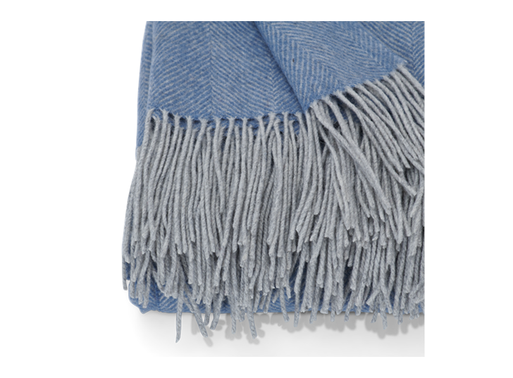 Westmeath Herringbone Throw Denim_Edge Detail