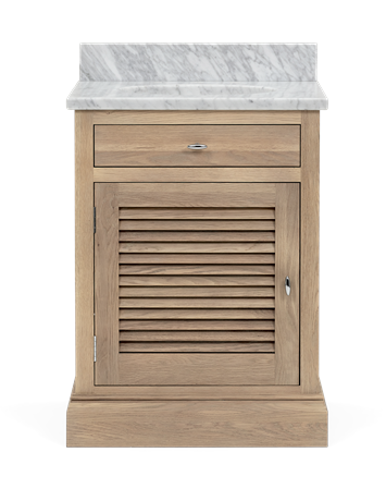 Edinburgh 640 Undermount Washstand With Basin Left-Door-VO-Vintage Oak Front