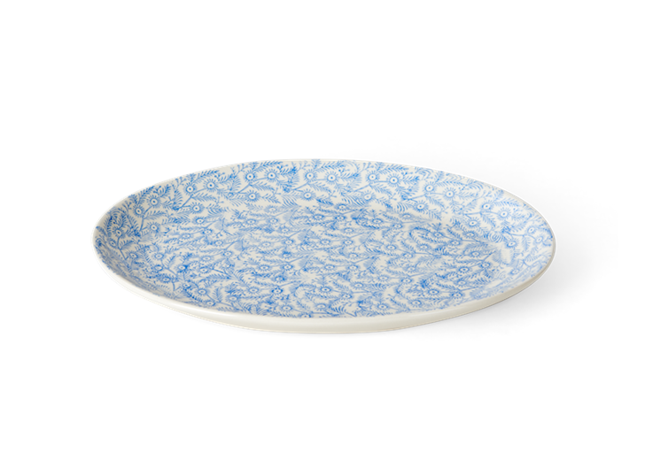 Olney serving platter, medium, flax blue_side