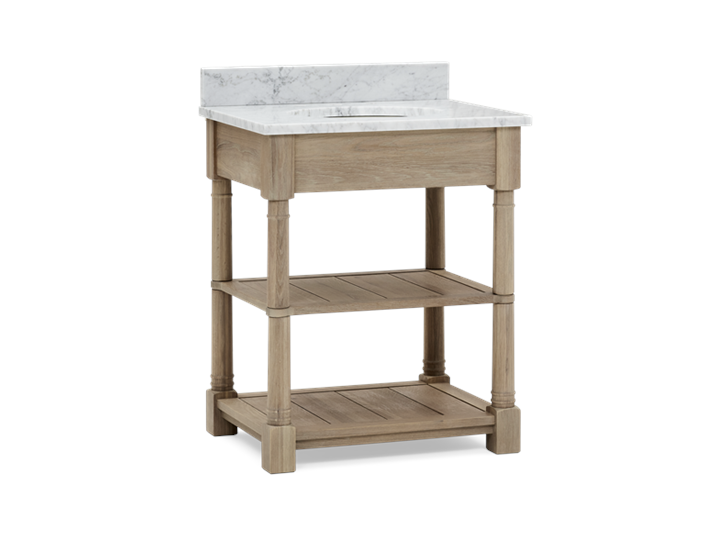 Edinburgh 700 Undermount Open Washstand With Basin-VO-Vintage Oak 3Q