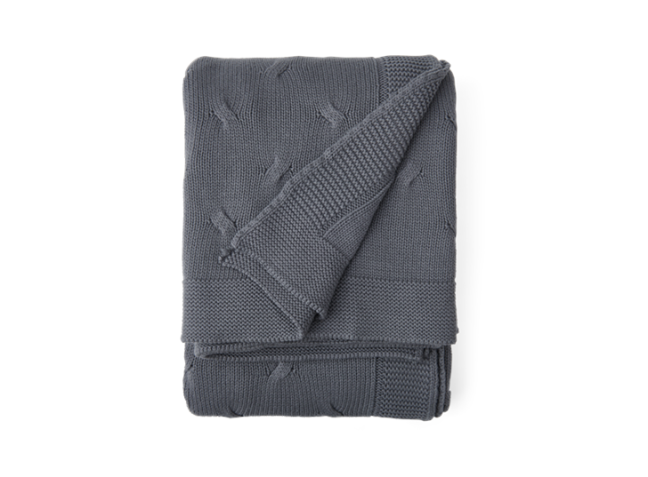 Islay Half Cable Throw Charcoal_Front