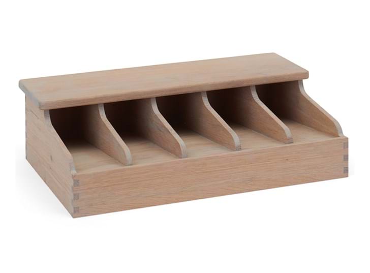 Southwold 5 Bay Divided Cutlery Organiser_Seasoned Oak_Angled_CROP