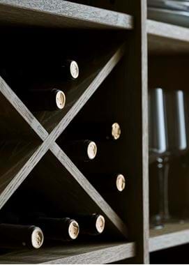 Chawton Oak Wine Shelf Detail