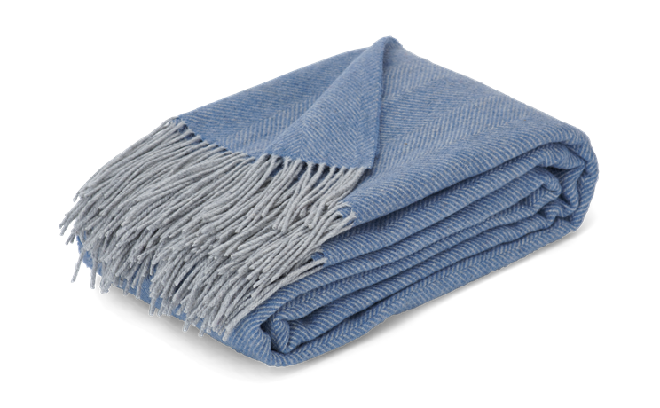 Westmeath Herringbone Throw Denim_3Quarter