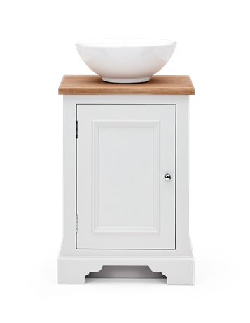 Chichester 500 Oak Countertop Washstand Left Shell Front