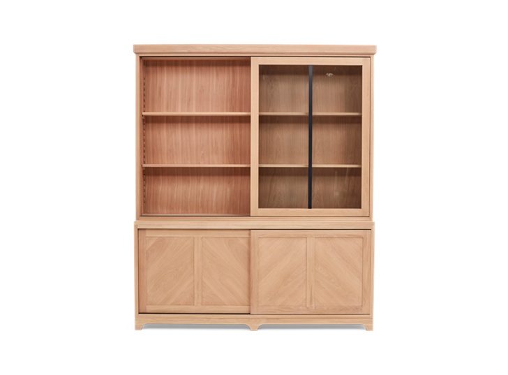 Holborn 6ft Glazed Dresser Natral Oak 009