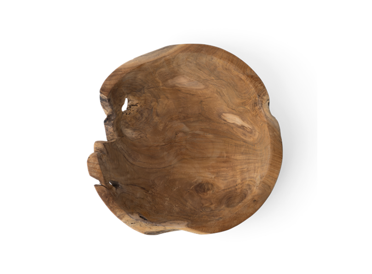 Stanton teak round bowl, Large, top