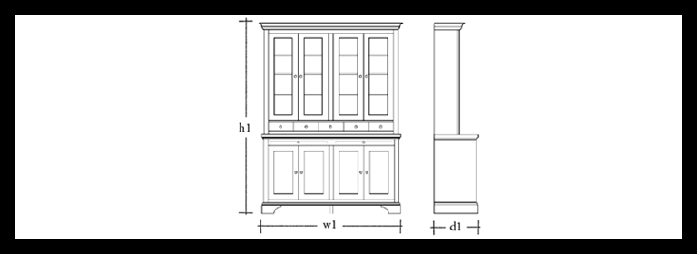 Henley 5ft Glazed Rack Dresser