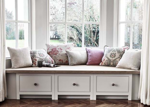 Grace cushion on window seat