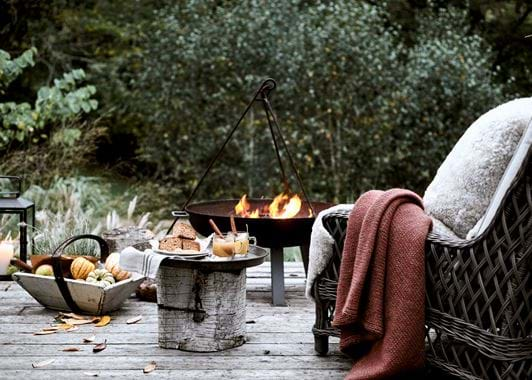 Harrington Armchair with Fire Pit Landscape