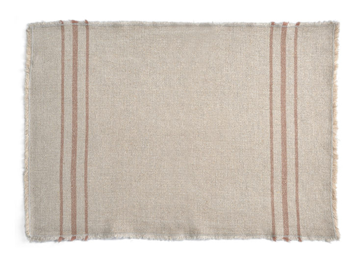 Ayla Stripe Placemat Set of 6 Apricot_Front