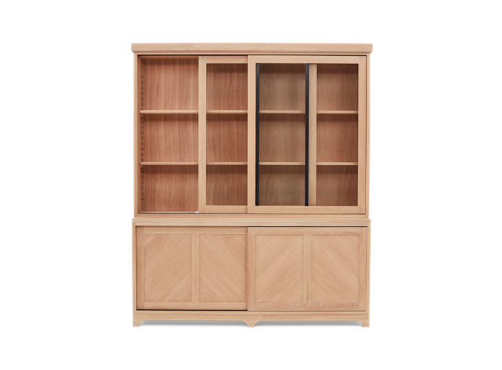 Holborn 6ft Glazed Dresser Natral Oak 002