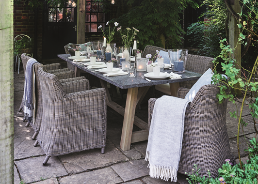 Stanway Bluestone 8 Seater Table & Stanway Carver Chairs_Garden Patio