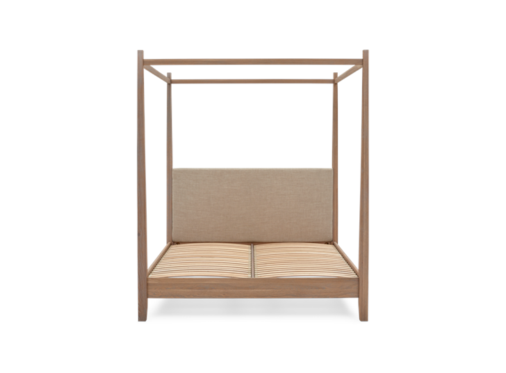 Wardley Super King Four Poster Chalked Oak Holkam Sand Bed Base Only Front