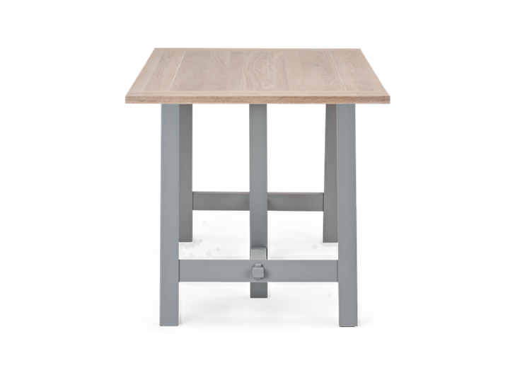 Hebden Trestle Table_Chalked Oak Top_Fog Legs