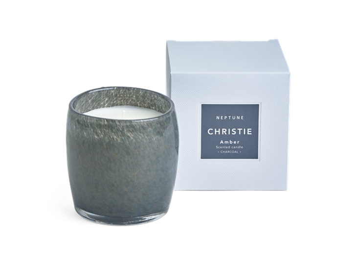 Christie Candle, Amber Scented - Charcoal Box