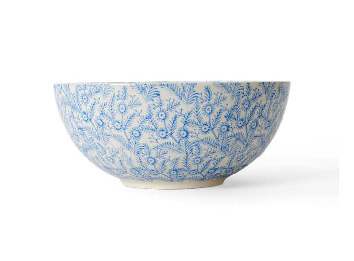 Olney serving bowl, small, flax blue_side