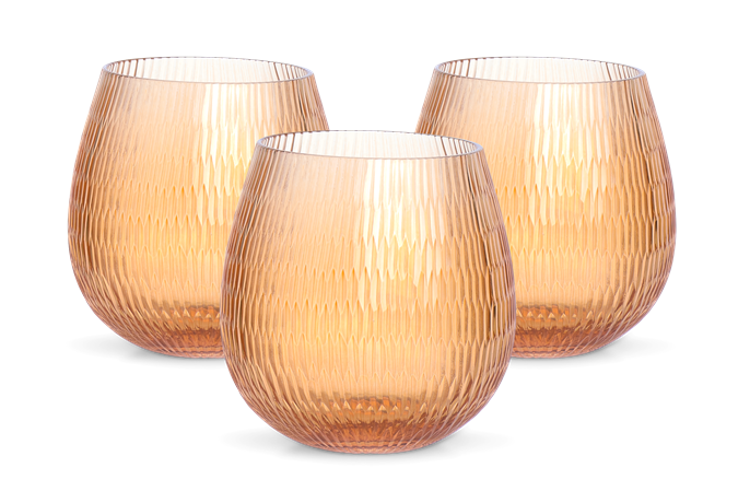 Neve Tealight Holders, Set of 3 - Mustard