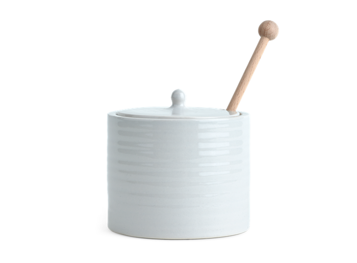 Lewes Pot with Wooden Drizzler Grey_Front 1