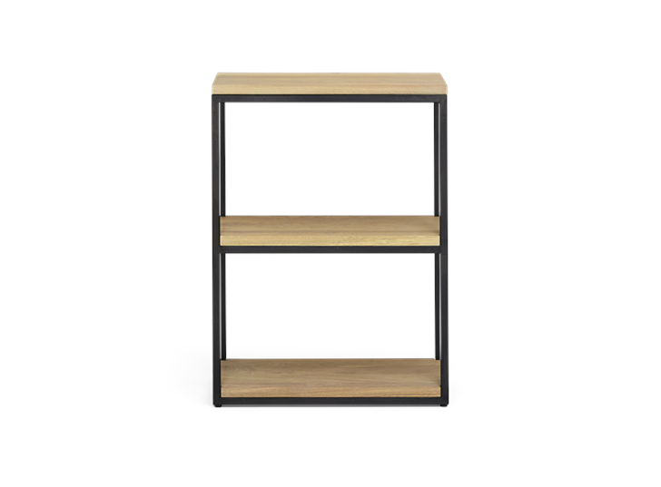 Carter 60 Fitted Shelves Black Steel _ Dark Vintage Oak Front copy