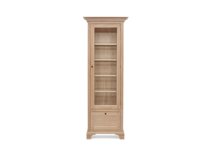 Henley Narrow Glazed Oak Cabinet Right Front