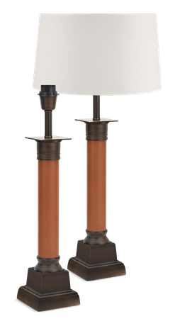 Imperial Leather Column Lamp & Shade