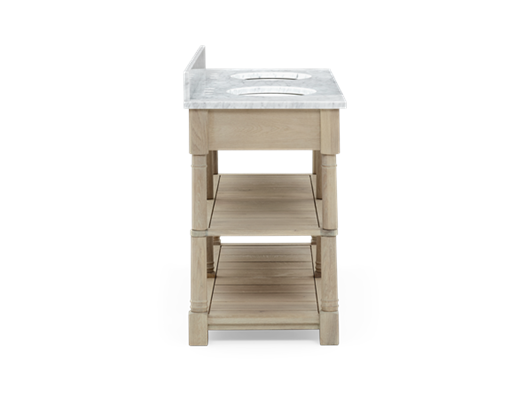 Edinburgh 1490 Dbl Undermount Open Washstand With Basin-VO-Vintage Oak Side