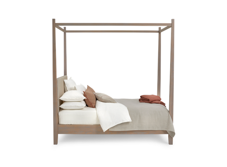Wardley King Four Poster Chalked Oak Holkam Sand Styled Side