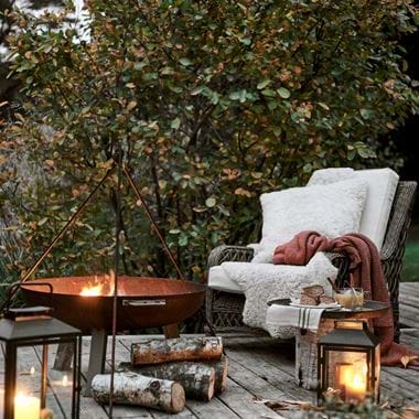 Harrington Armchair with Browning Outdoor Lanterns Bonfire Night
