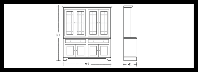 Chichester 6ft Glazed Rack Dresser