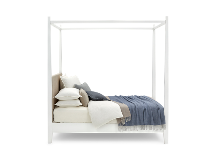 Wardley King Four Poster Snow Holkam Sand Styled Side