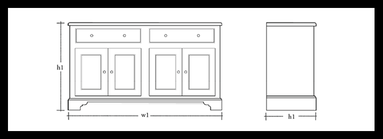 Chichester 5ft Sideboard dims_v2
