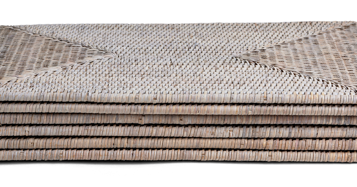 Rattan Placemats Rectangular - Kitchen Table Linens Home 17 X 12 Hand