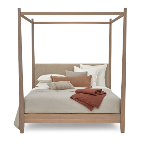 Wardley Super King Four Poster Chalked Oak Holkam Sand Styled Front