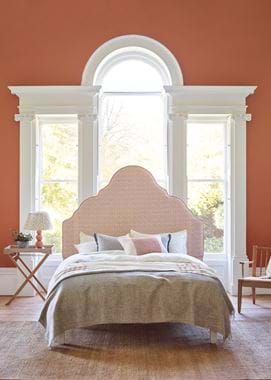 Clemmie Headboard_King_Lara Burnt Sienna_with Piping