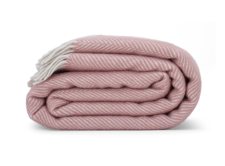 Cotswold Herringbone Throw Old Rose_Side