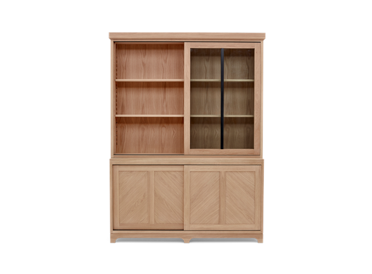 Holborn 5ft Glazed Dresser Natral Oak 003