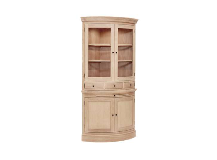 Henley Curved Oak Dresser Top 3Q Lights On