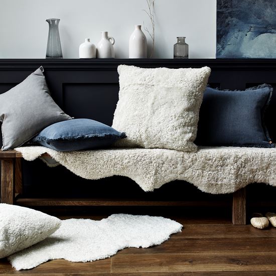 Arundel bench cushions & sheepskins