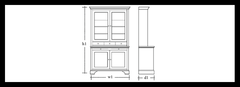 Henley 4ft Glazed Rack Dresser