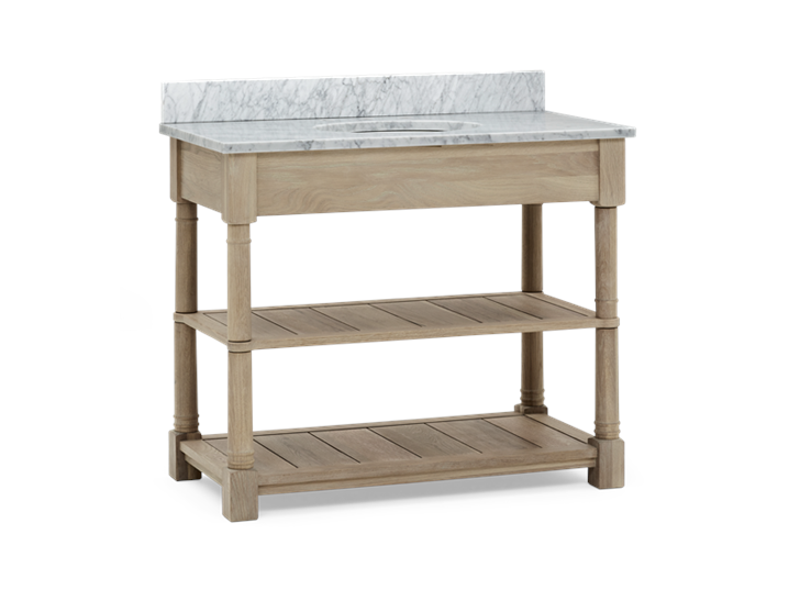Edinburgh 1000 Undermount Open Washstand With Basin-VO-Vintage Oak 3Q