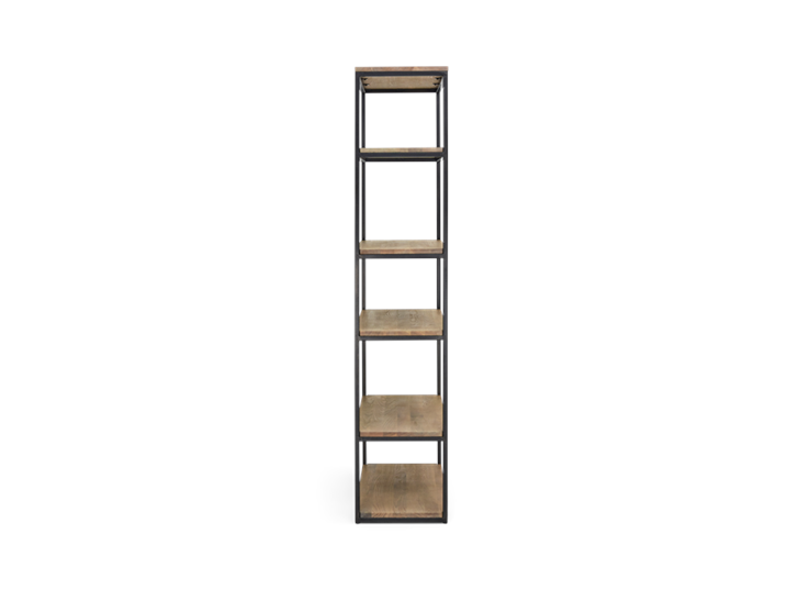 Carter 100 Bookcase Black Steel _ Dark Vintage Oak Side copy